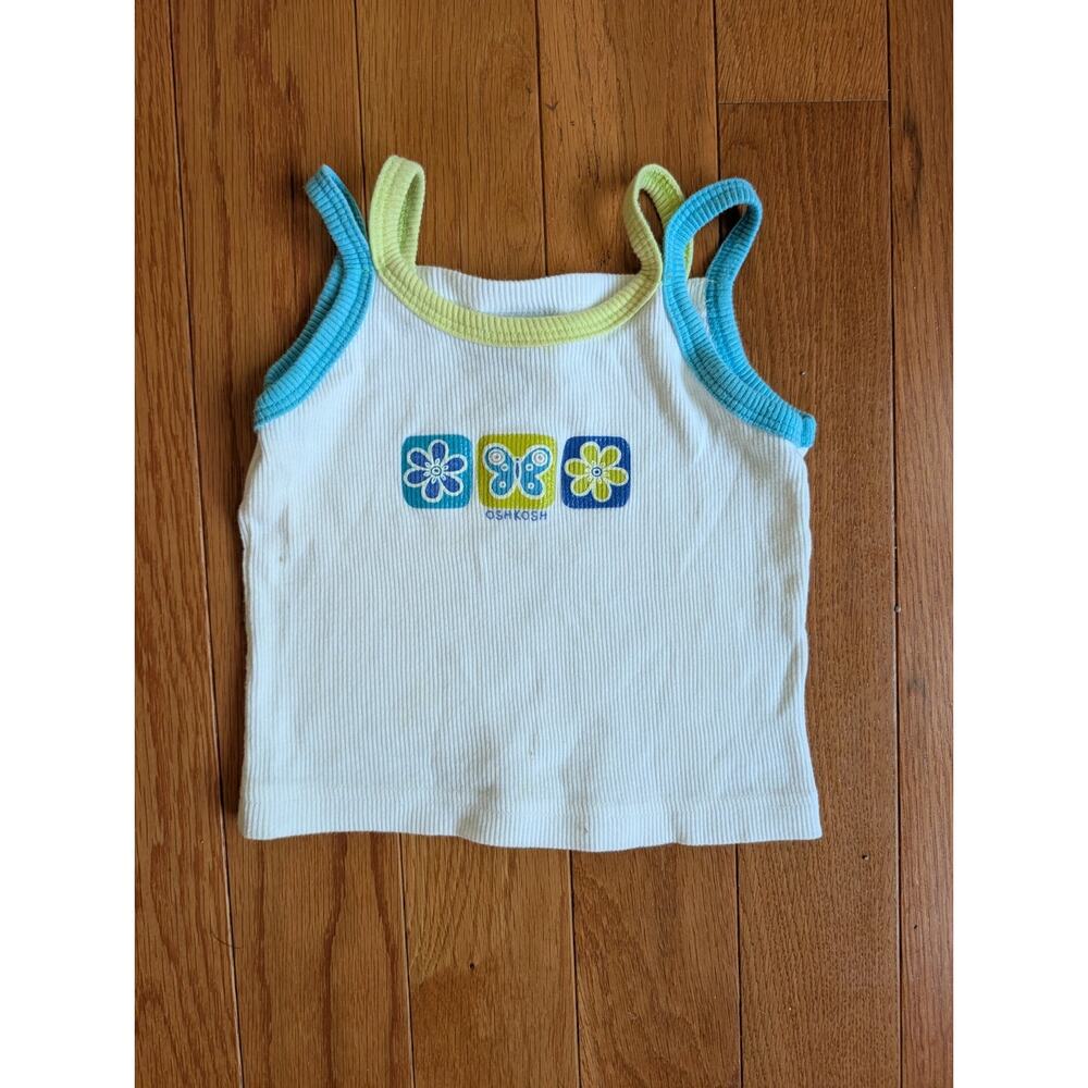 Vintage 90s Osh Kosh B'gosh Girls Floral Ribbed Tank 3T